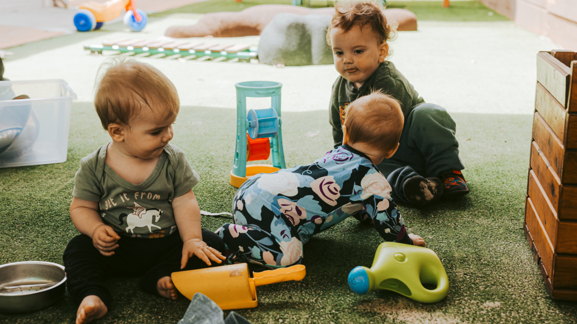 Young children playing together